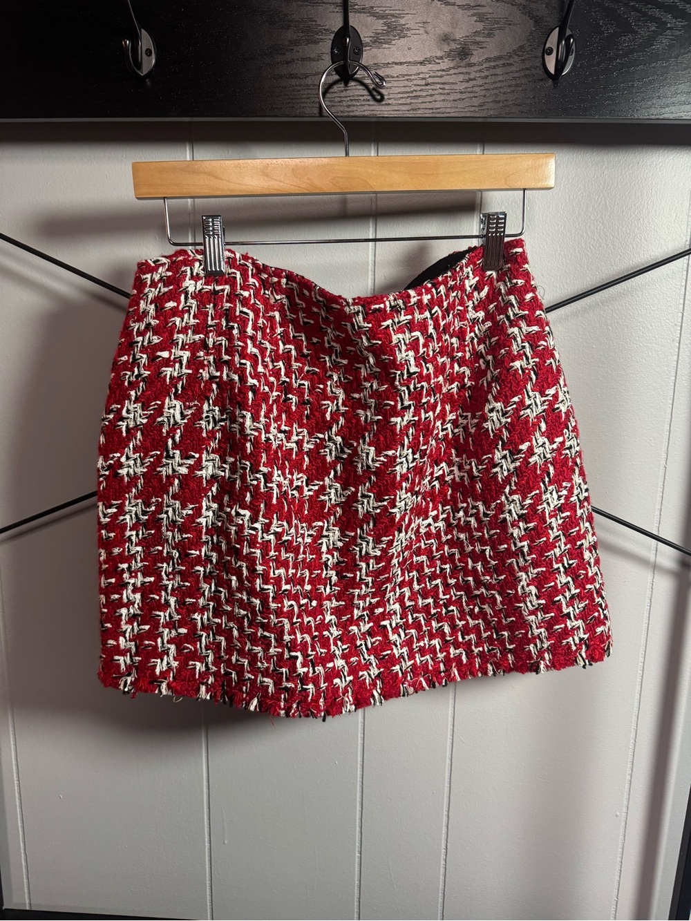 rag & bone Red, White and Black Tweed Mini Skirt